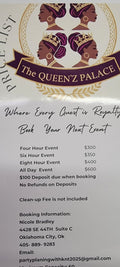$100 Queenz Palace Deposit
